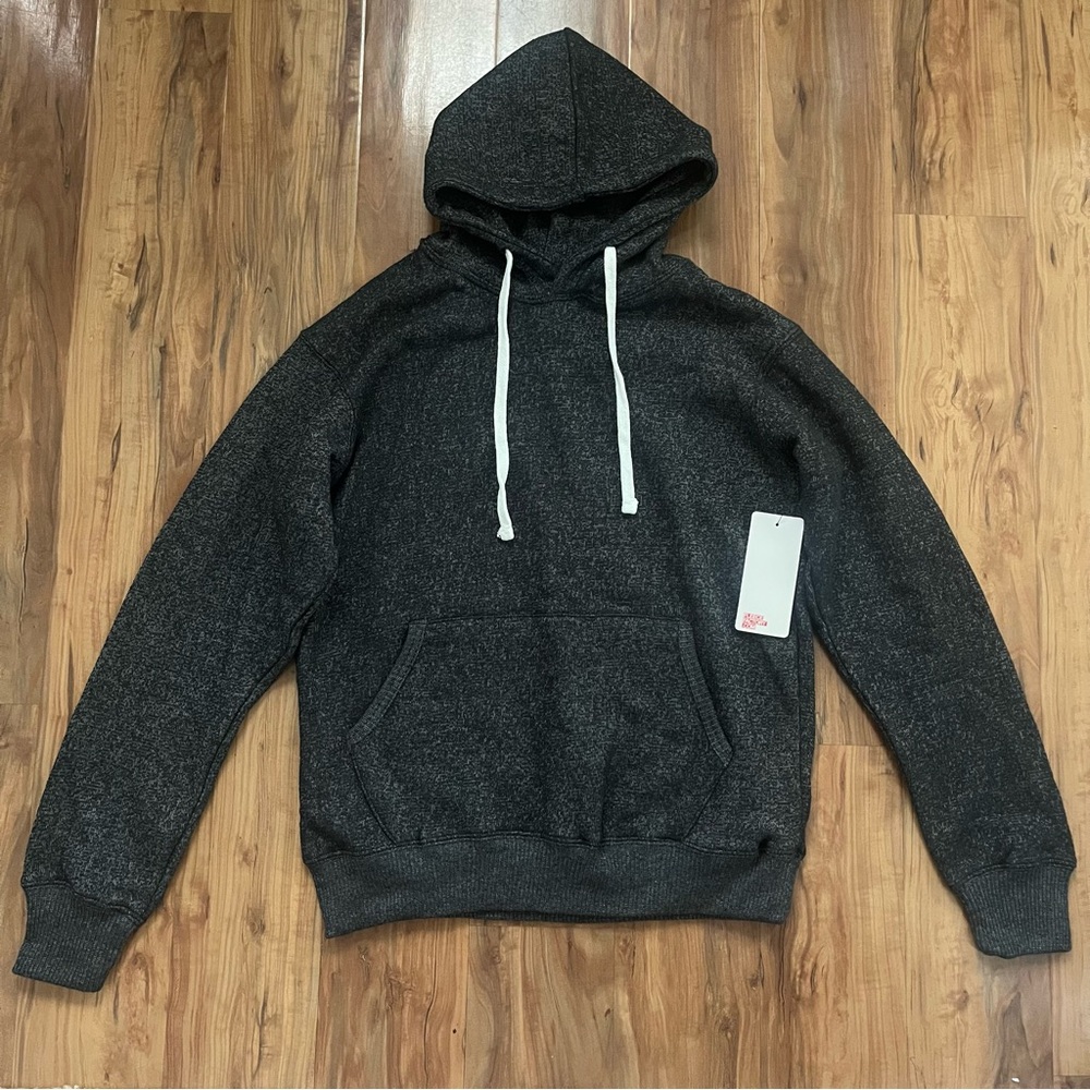 Men’s Fleece Factory Charcoal Gray Hoodie with Drawstrings